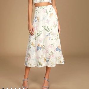 Lulu’s embroidered midi skirt